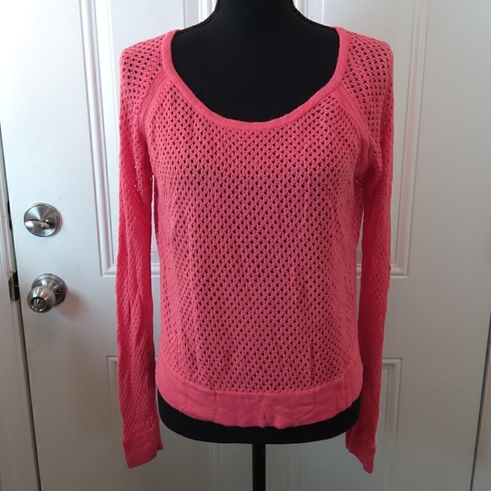 RD Style Coral mesh long sleeve top